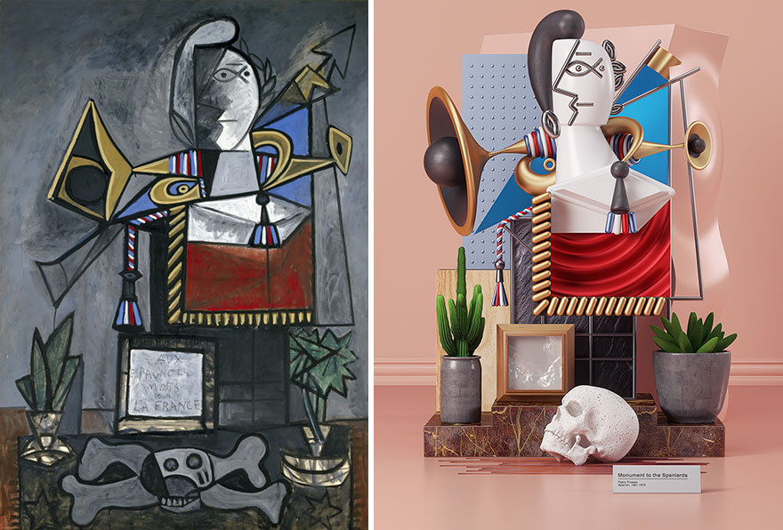 cuadros-de-Picasso-convertidos-en-esculturas