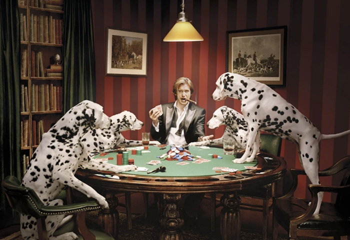 Cuadro de los perros jugando billar Cuadro de los perros jugando billar