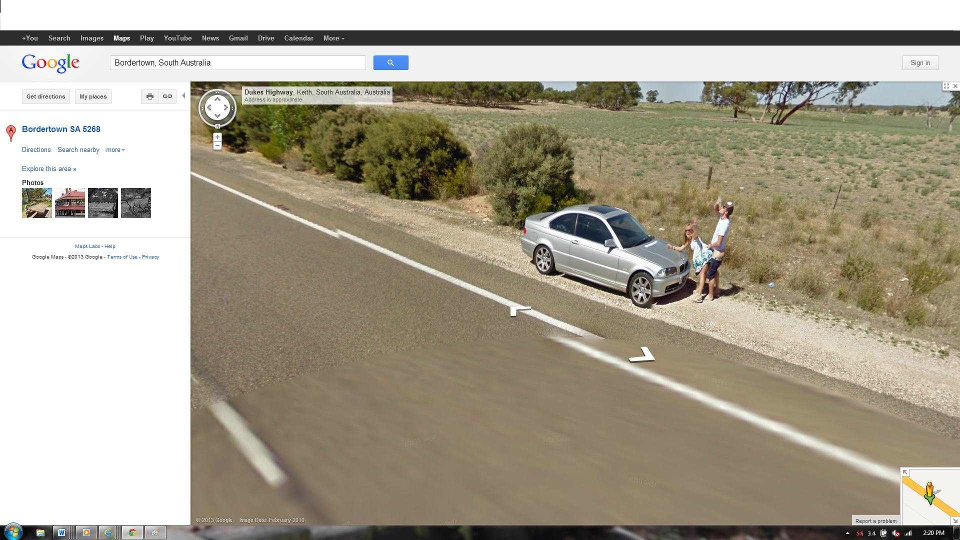 Pillados en Bordertown utilizando Google Maps.