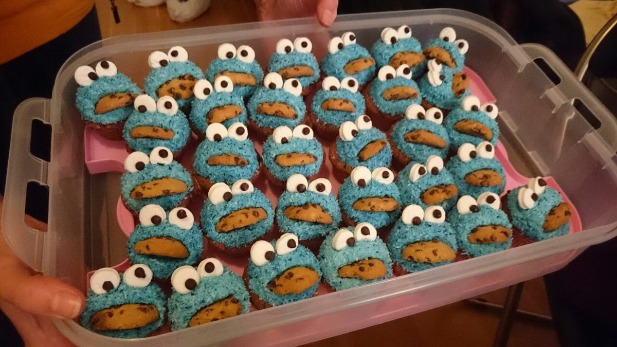 cupcakes del monstruo de las galletas