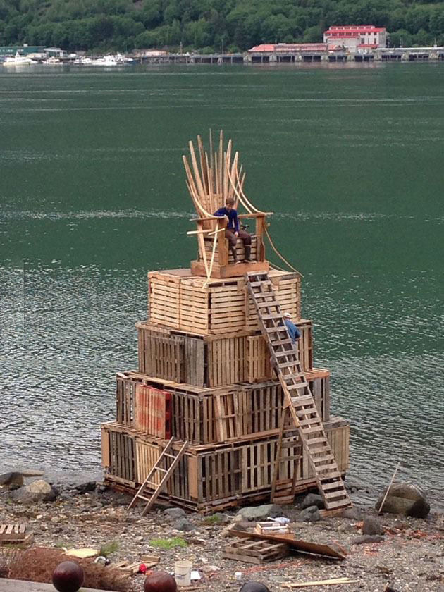 el trono de hierro en version madera