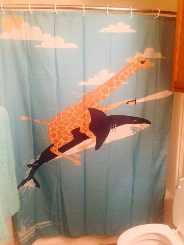 cortina de ducha peculiar