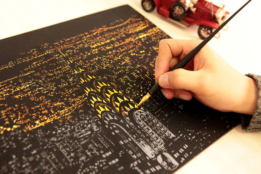 coloreando una ciudad de noche 1