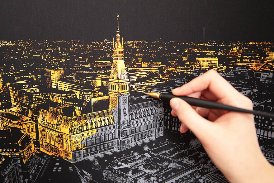 coloreando una ciudad de noche 3