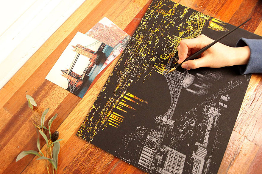 coloreando una ciudad de noche 7