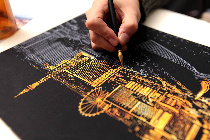 coloreando una ciudad de noche 8