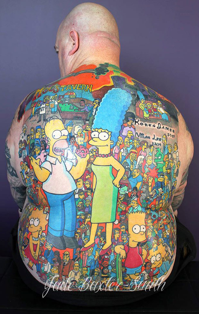 el mayor tatuaje de los simpson