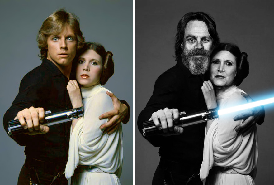 antes y ahora Star Wars 3