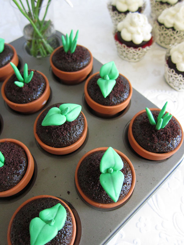 cupcakes que parecen plantas