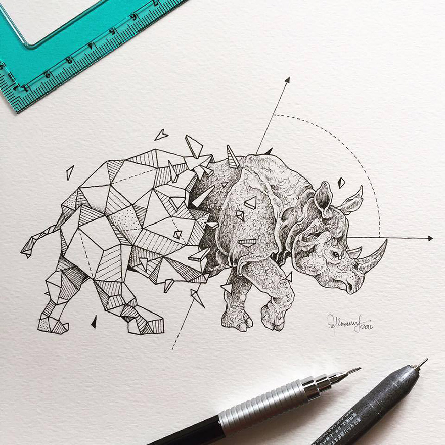 dibujos animales formas geometricas 10