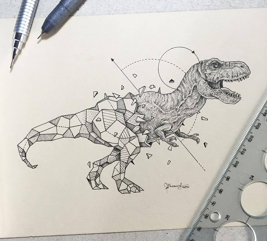 dibujos animales formas geometricas 11