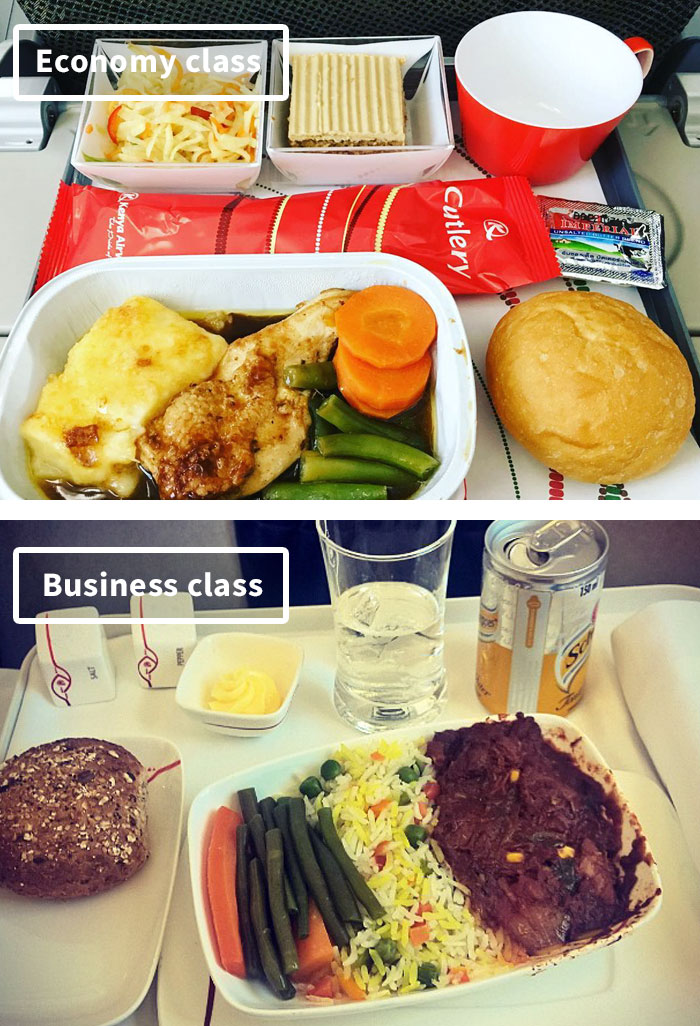 diferencias comida clase turista y business 7