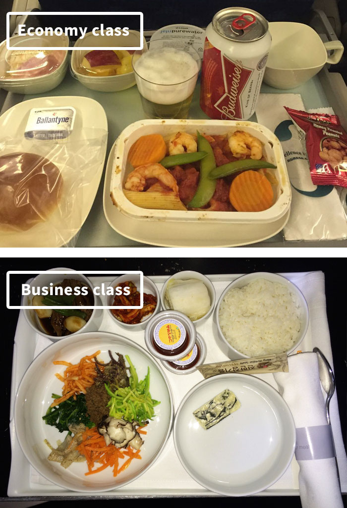 diferencias comida clase turista y business 8