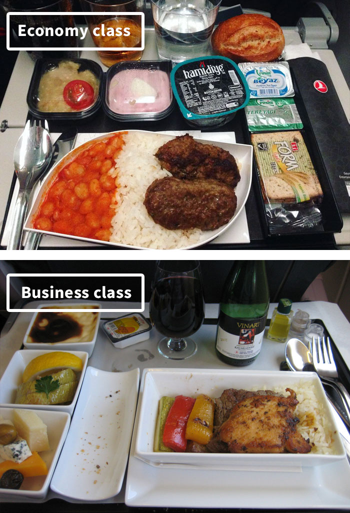 diferencias comida clase turista y business 9