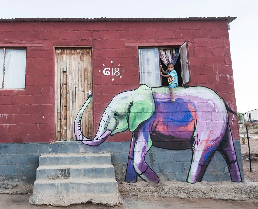 esperanzadores grafitis de elefantes 1